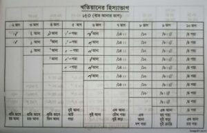 খতিয়ানের হিস্যার হিসাব