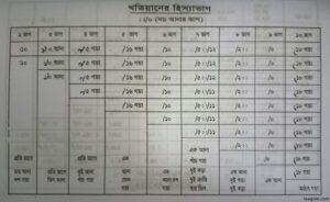 খতিয়ানের হিস্যার হিসাব